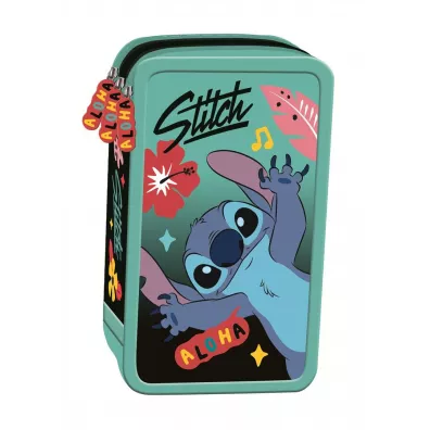 St. Majewski Piórnik szkolny potrójny z wyposażeniem Stitch Mint Aloha