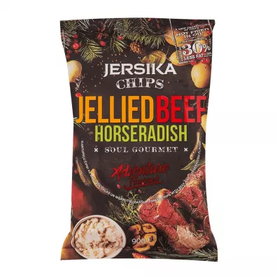Jersikas Chipsy ziemniaczane o smaku wołowiny i chrzanu 90 g