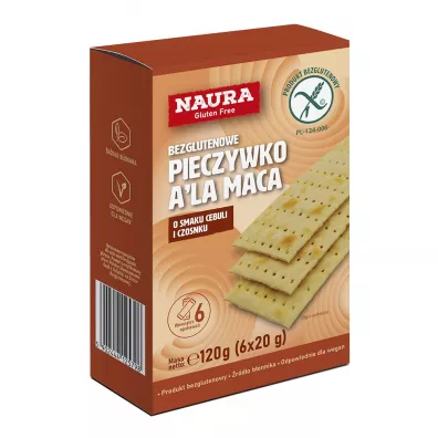 Naura Pieczywko chrupkie z tapioką cebulowo-czosnkowe bez glutenu 120 g