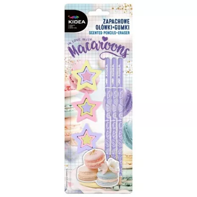 Ołówki zapachowe +gumki makaroniki KIDEA