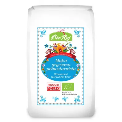 Bio Raj Mąka gryczana pełnoziarnista (polska) 600 g Bio