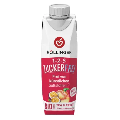 Hollinger Napój o smaku brzoskwinia - marakuja bez cukru 300 ml Bio