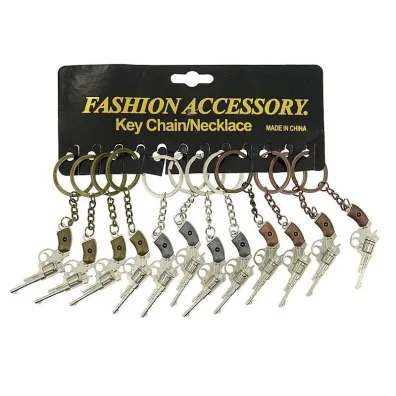 Adar Brelok rewolwer metalowy 6cm (12szt)