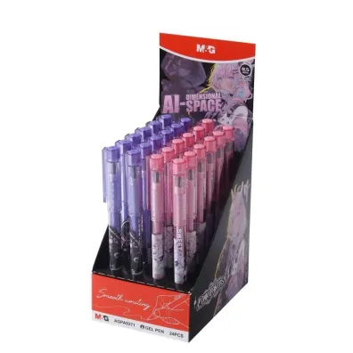 M&G Długopis żelowy Manga Pink Fantasy nieb (24szt)