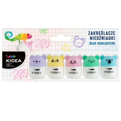 Derform Zakreślacze niedźwiadki 5szt KIDEA