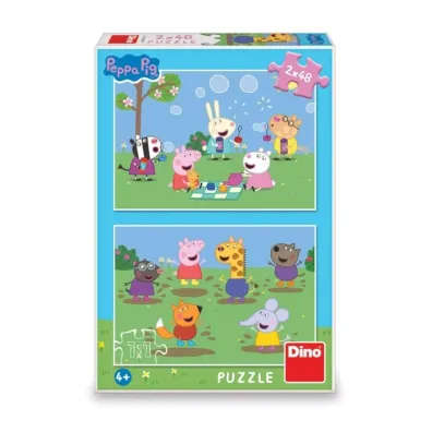 Puzzle 2w1 Świnka Peppa i przyjaciele Dino Toys