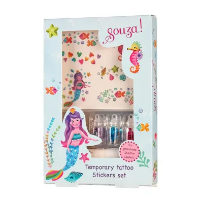 Tatuaże brokatowe z kryształkami Syrenka 5 el. Souza!
