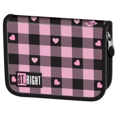 Piórnik dwuklapkowy bez wyposażenia Pink Checkered