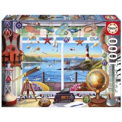 Puzzle 1000 Pokój z widokiem na morze Educa