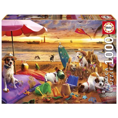 Puzzle 1000 Psy na plaży Educa