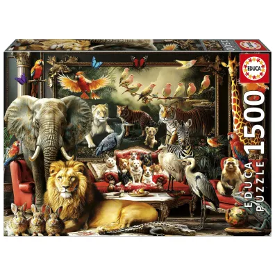 Puzzle 1500 Zwierzęta w salonie Educa