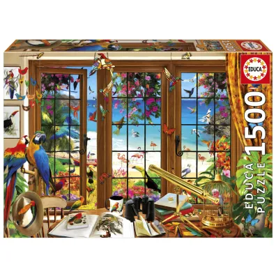 Puzzle 1500 Okno obserwatora ptaków Educa