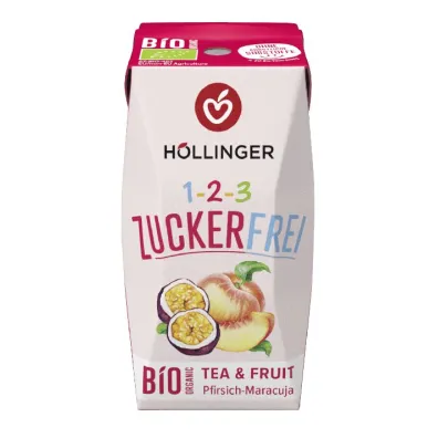 Hollinger Napój o smaku brzoskwinia-marakuja bez dodatku cukru 200 ml Bio
