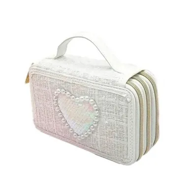 Nice Group Piórnik Girabrilla tweedowy 3 poziomy biały