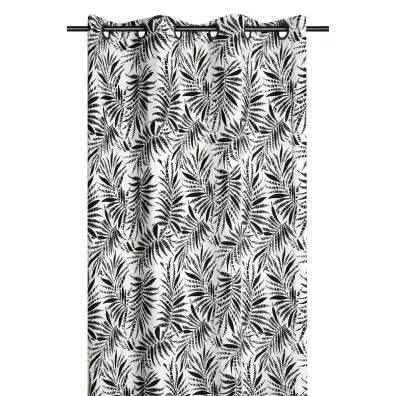 Stof Zasłona ZIANA 140x260 czarne liście