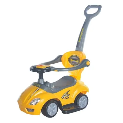 Jeździk z rączką 3w1 Mega Car żółty Baby Mix