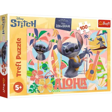 Puzzle Lilo i Stitch 100 elementów Stitch i przyjaciele w akcji Trefl