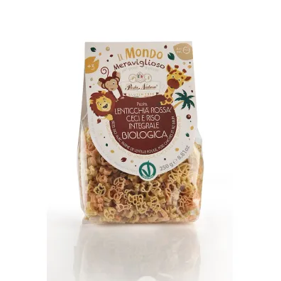 Pasta Natura Makaron proteinowy (soczewica czerwona - ciecierzyca - ryż brązowy) dla dzieci sawanna 250 g Bio