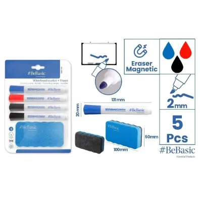 BeBasic Marker do tablic 4szt z gąbką