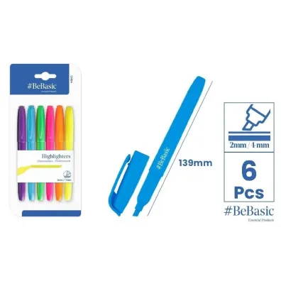 BeBasic Zakreślacz fluorescencyjny 6szt