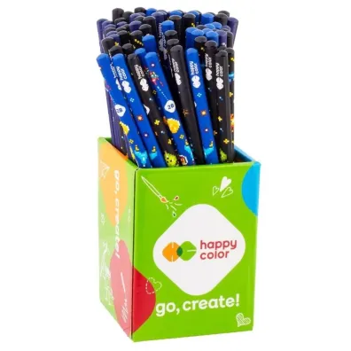 Happy Color Ołówek trójkątny 2B Pixi planet (72szt) w kubku