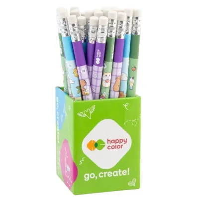 Happy Color Ołówek do nauki pisania z gumką Yummy Yum (24szt)