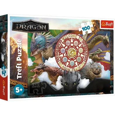 Puzzle 100 Smoki w akcji Trefl