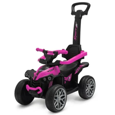 Jeździk z rączką Mega Prime EVA różowy Baby Mix