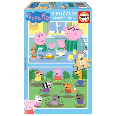 Puzzle drewniane 2x25 Świnka Peppa Educa