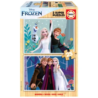 Puzzle drewniane 2x25 Kraina Lodu Educa
