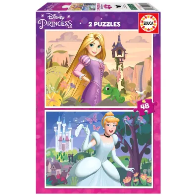 Puzzle 2x48 Zaplątani Kopciuszek Educa