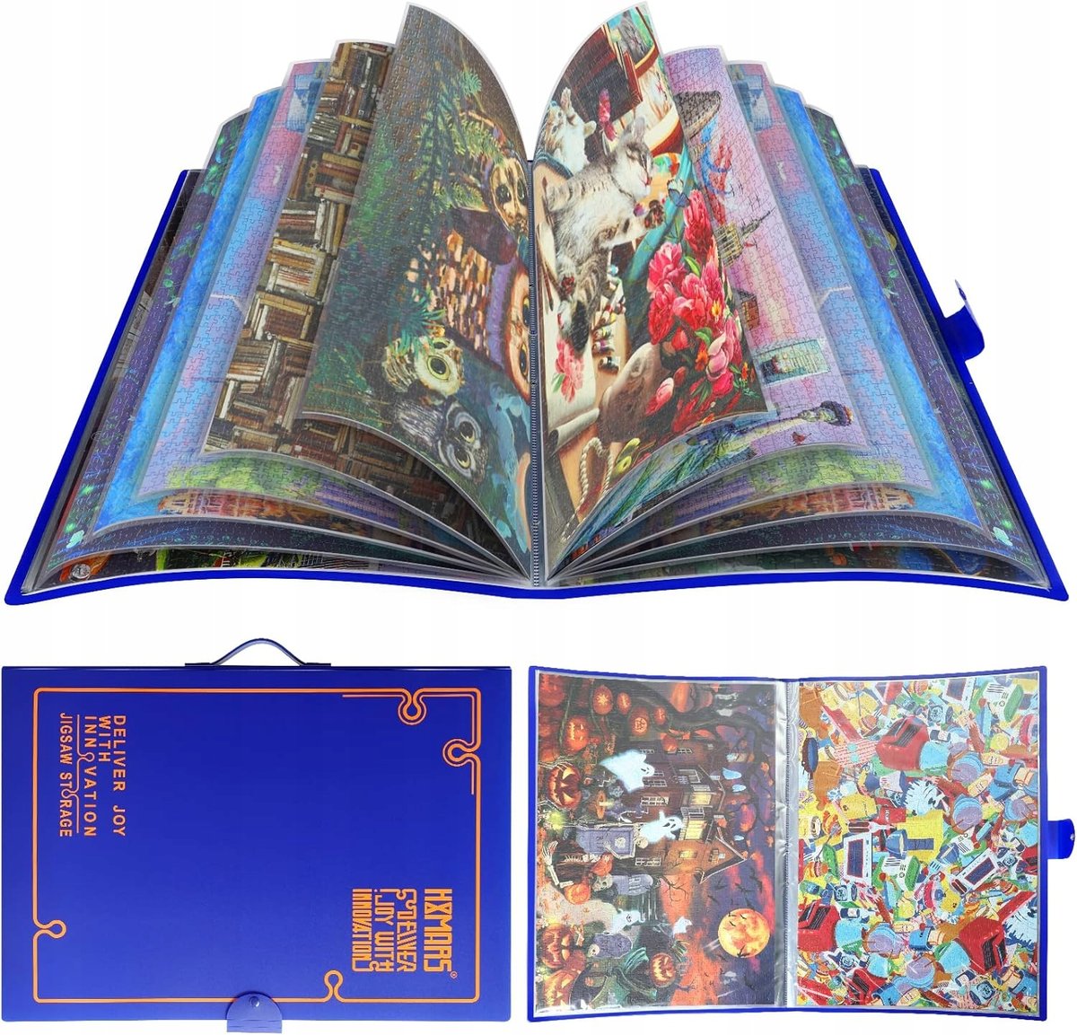 HXMARS folder na puzzle 1000 szt. 20 kieszeni organizer pyłoszczelny