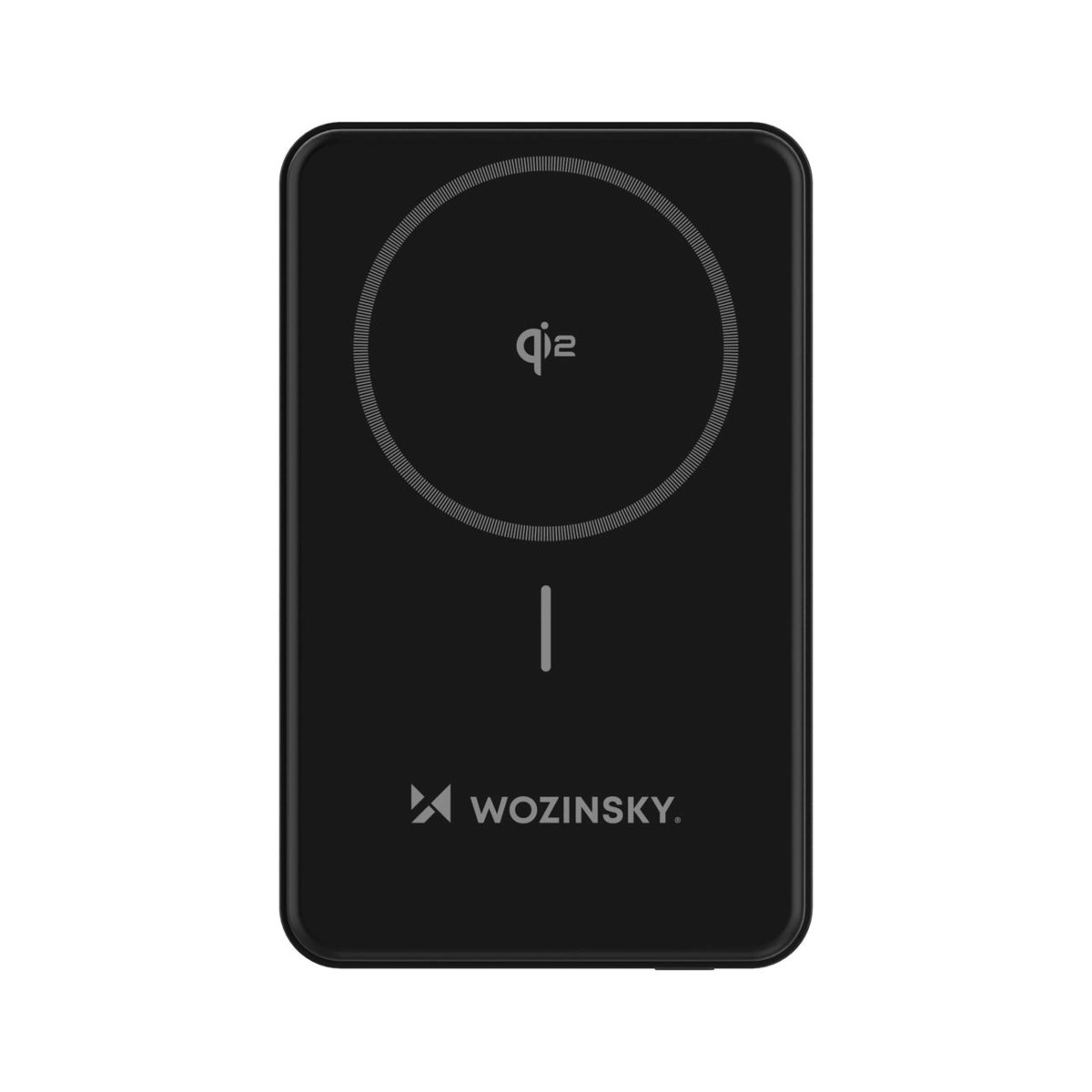 Powerbank Wozinsky WLWP-10KA0Y3S 22,5W PD Qi2 10000 mAh, z podstawką, 1x USB-A, 1x USB-C - czarny