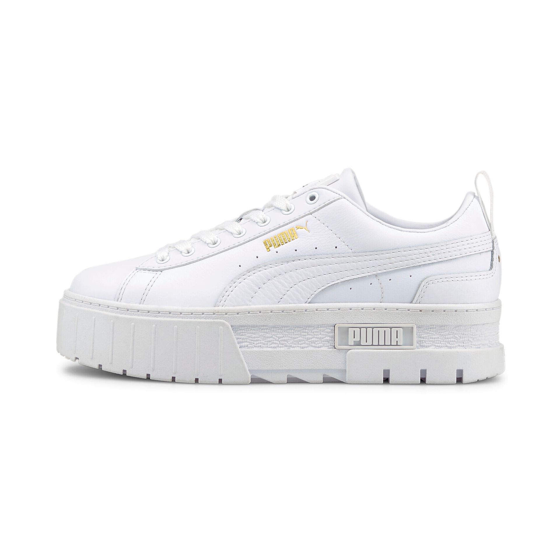 Buty damskie Puma Mayze gruba podeszwa skórzane białe 40.5