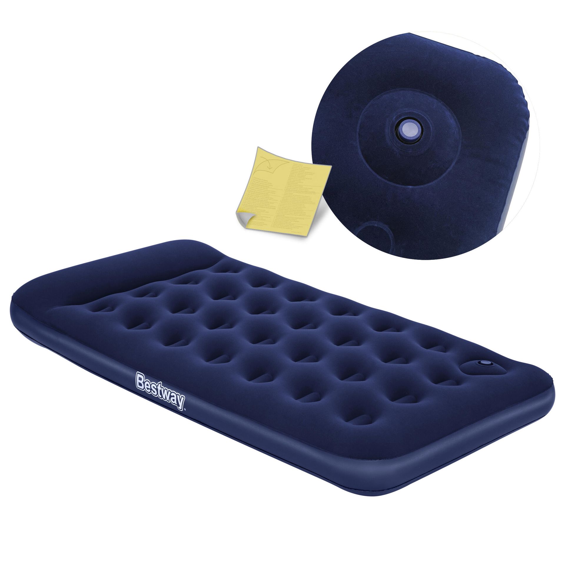 Bestway Materac welurowy z pompką, 188x99x22 cm