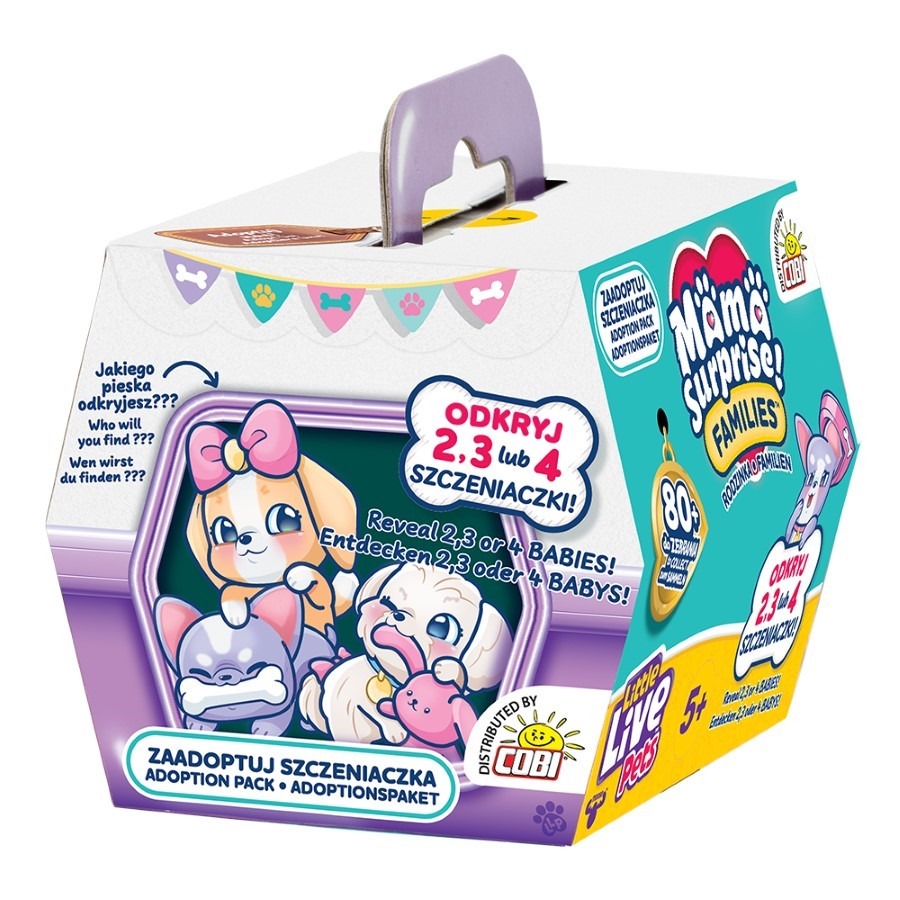 Little Live Pets, Mama Surprise Families, Zaadoptuj szczeniaczka, małe pieski, zabawka interaktywna