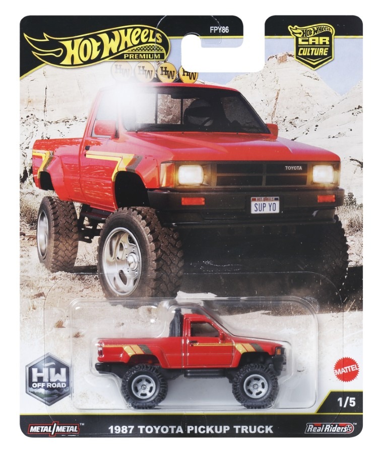 Hot Wheels, Premium, Kultowe auta, 1987 Toyota Pickup Truck, pojazd, 1:64, JBK73