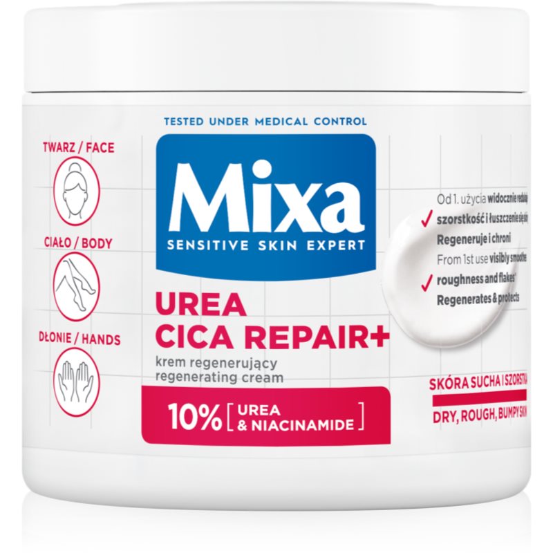 Mixa Urea Cica Repair+ Regenerujący Krem do twarzy i ciała 400 ml