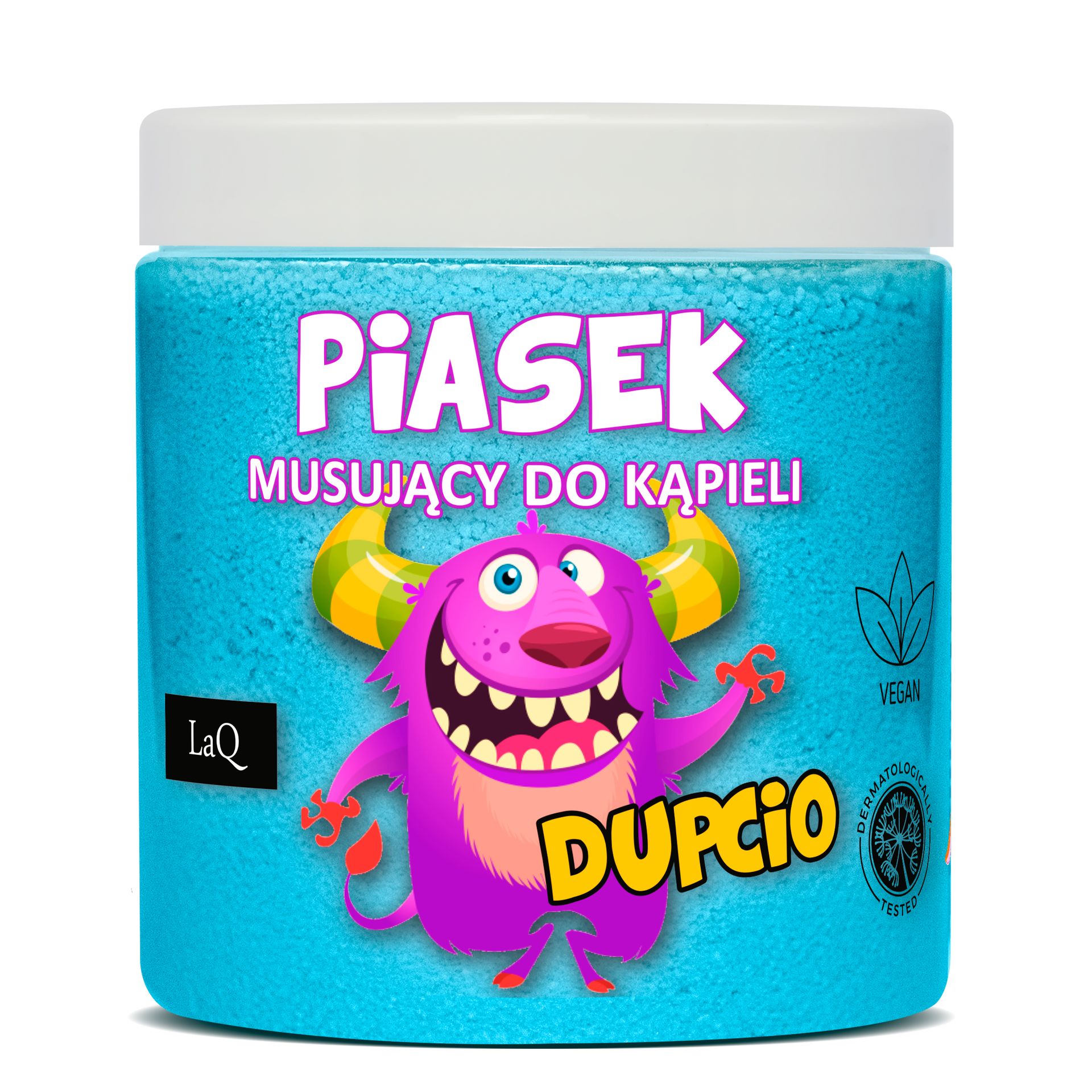 LaQ Dupcio, piasek musujący do kąpieli dla dzieci, niebieski, 190g