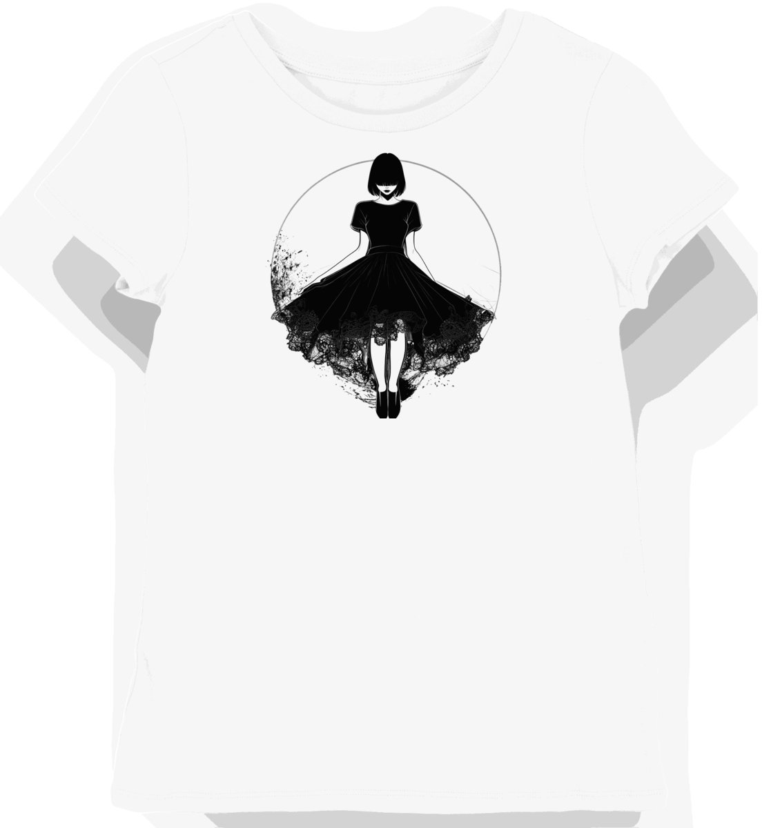 Koszulka damska biała z motywem gotyckiej koronki 9331 XL