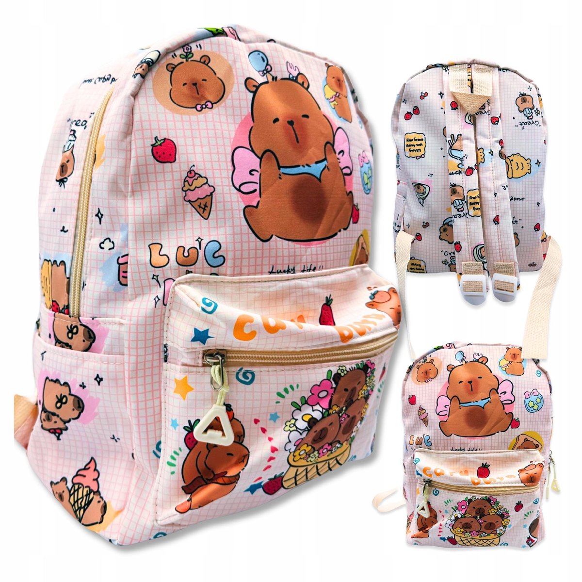 Plecak Kapibara Do Szkoly Szkolny Miejski Podróżny Plecaczek Kapibarka