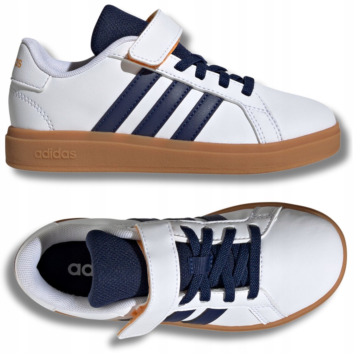 BUTY DZIECIĘCE SPORTOWE ADIDAS GRAND COURT NA RZEP DLA DZIECKA LEKKIE 35
