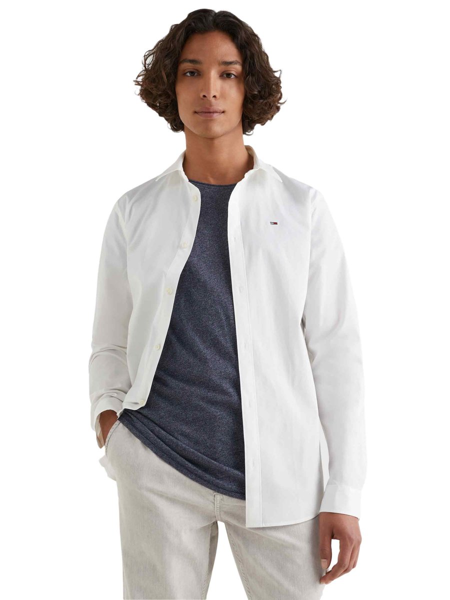 Tommy Hilfiger Męska Koszula Tjm Original Stretch Shirt White Dm0Dm04405 100 Xxl