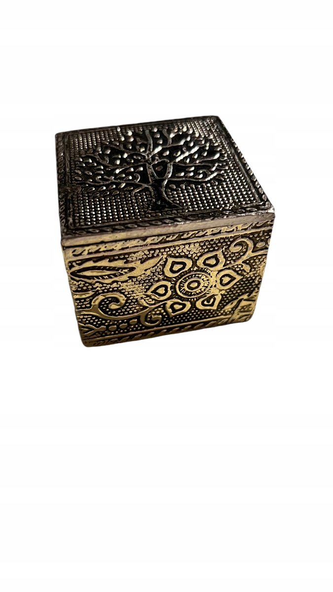 Pojemnik Puzderko Pudełko rzeźbione BOHO Szkatułka DRZEWO SZCZĘŚCIA