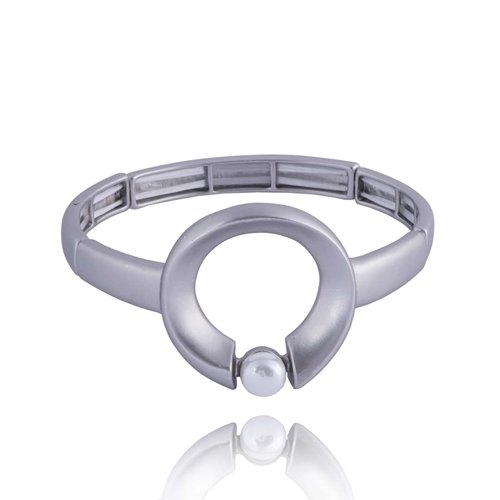 Bransoletka Z Oczkiem Z Białej Perły Srebro Yvon