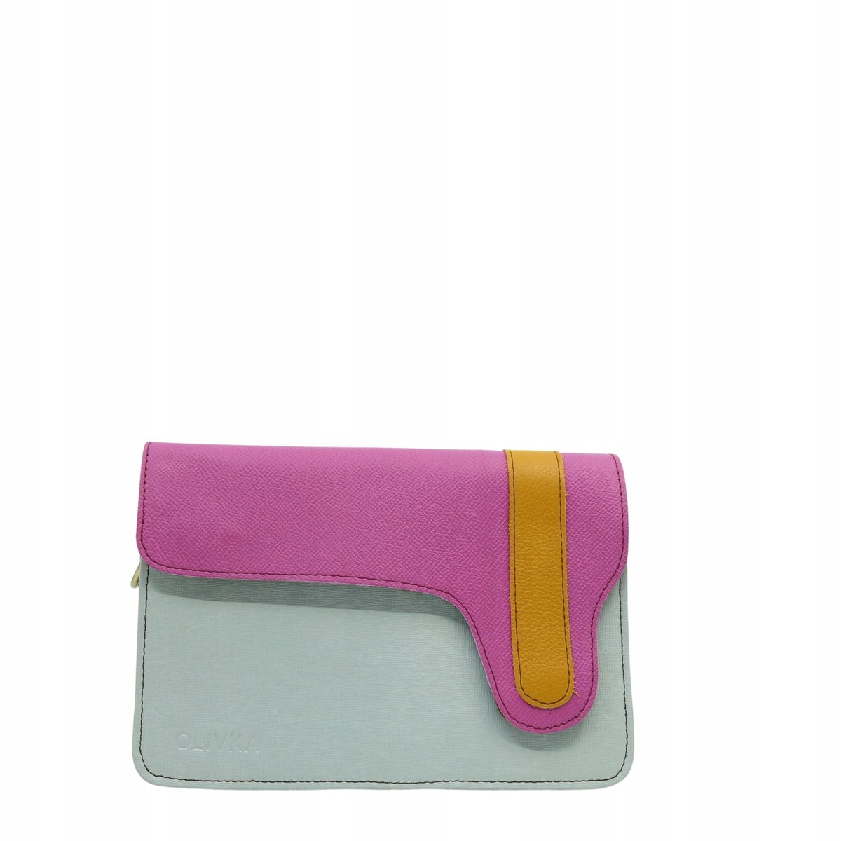 Torebka listonoszka damska skórzana regulowany odpinany pasek eko OLIVKA