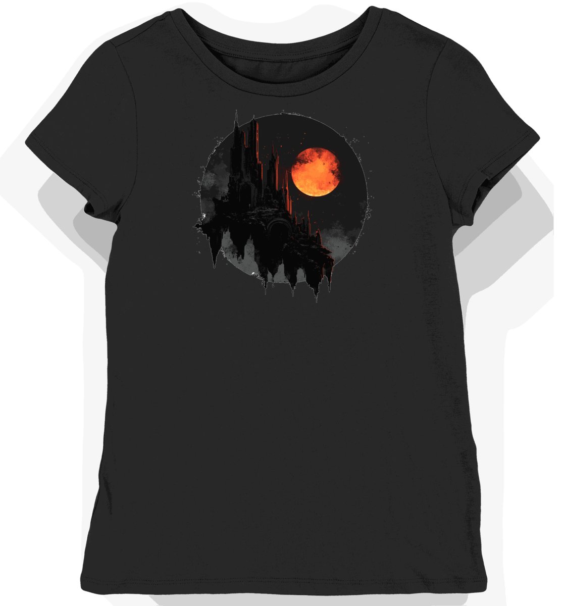 Koszulka damska czarna z nadrukiem płomieni Dark Souls XXL