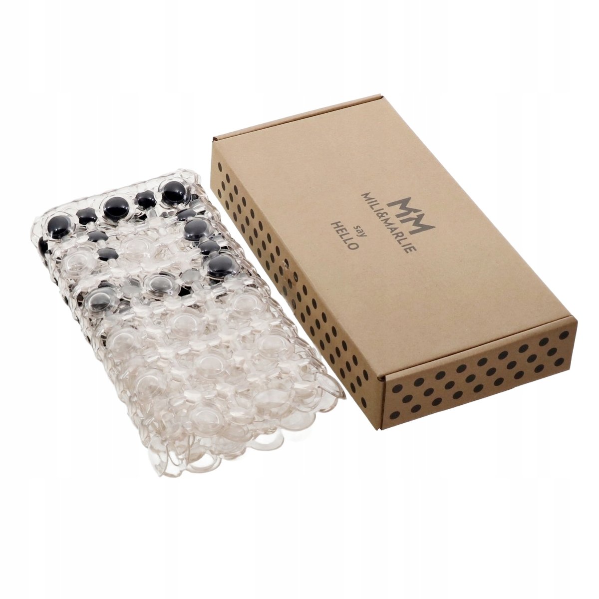 MATA łazienkowa do brodzika 51x51cm z napisem HOME antypoślizgowa