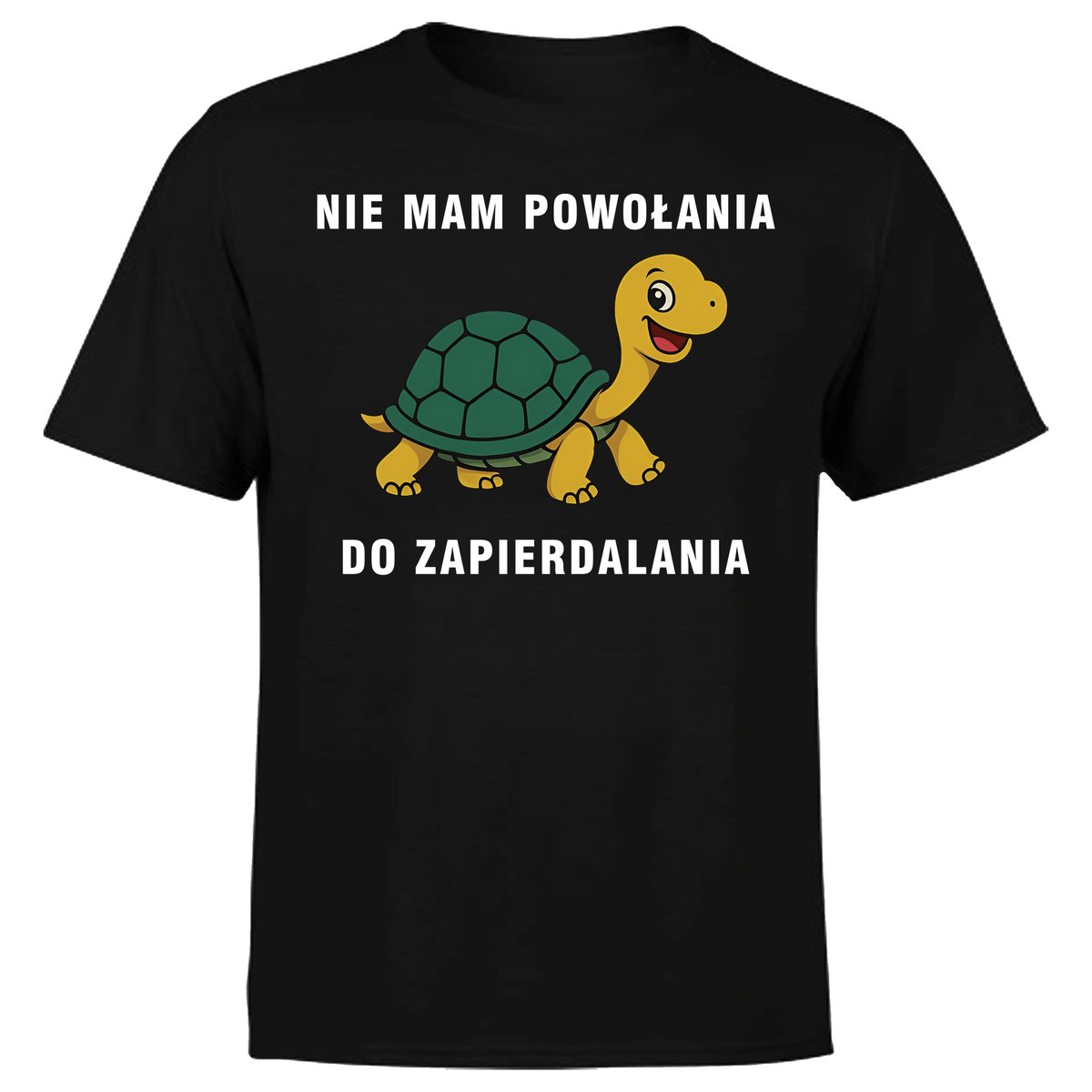 KOSZULKA MĘSKA Z NADRUKIEM ŻÓŁW NAPIS NIE MAM POWOŁANIA ŚMIESZNA M