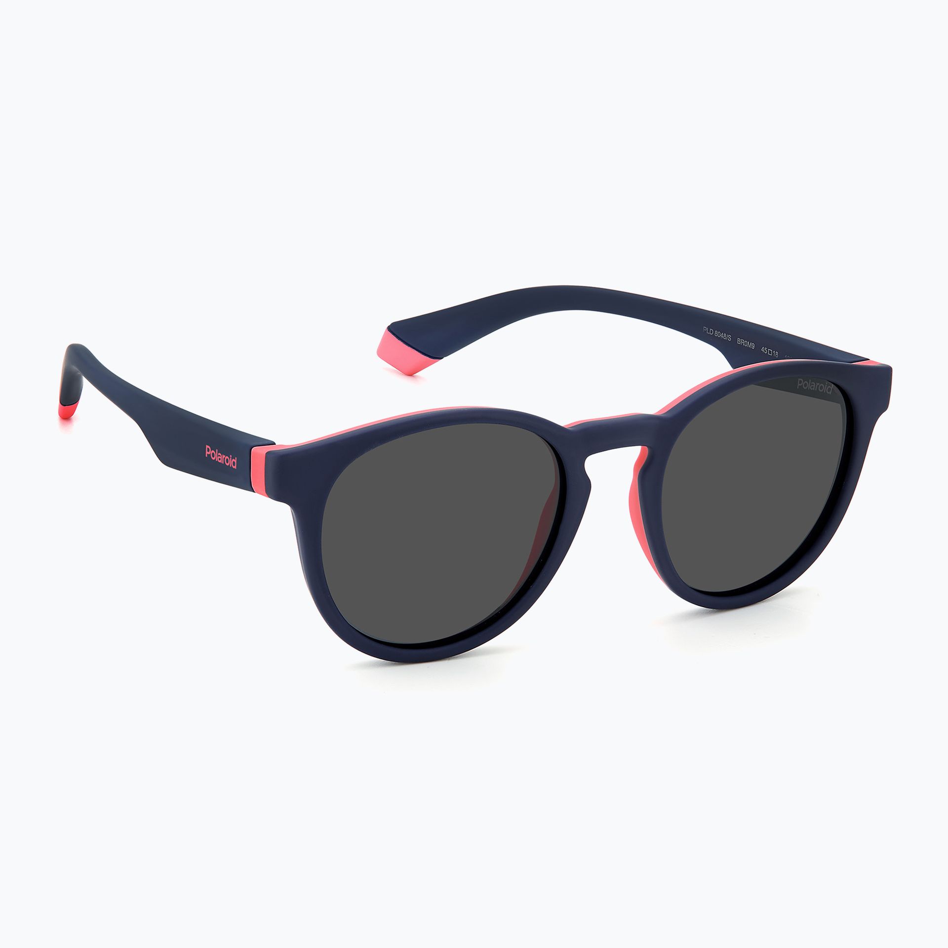 Okulary przeciwsłoneczne dziecięce Polaroid PLD 8048/S blue pink/grey polarized WYSYŁKA W 24H 30 DNI NA ZWROT